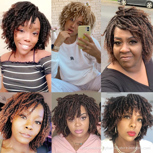 Wholesale Synthetic Braided Wigs for Black Women Ombre Dreadlocks Wig Faux Locs Crochet Hair Wigs